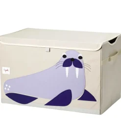 Bokse Og Kasser*3 Sprouts Opbevaringskasse m. Låg - 61x37x38 cm - Hvalros