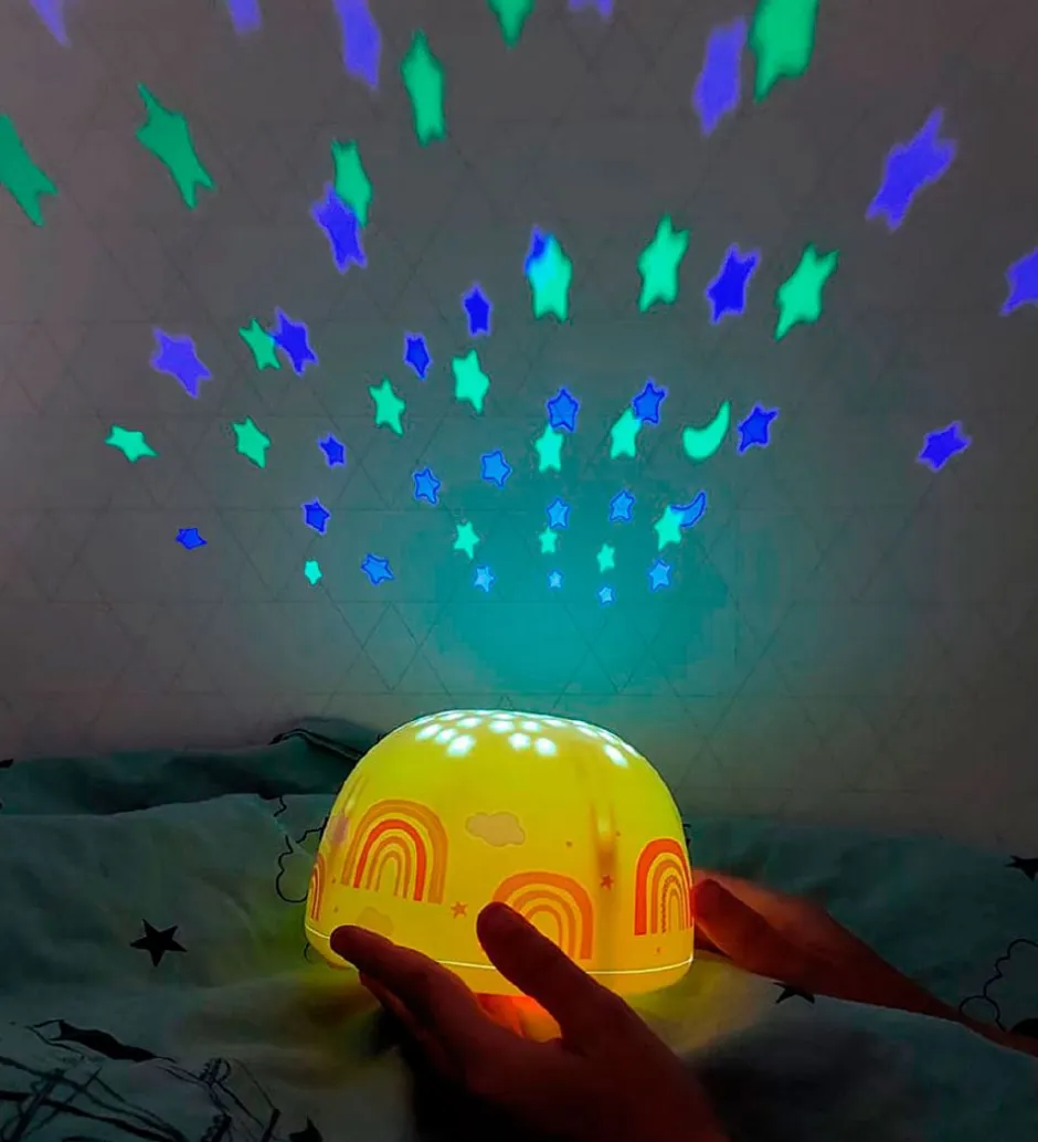 Natlamper|Fritstående Lamper*A Little Lovely Company Projektørlampe - 14x9 cm - Rainbows