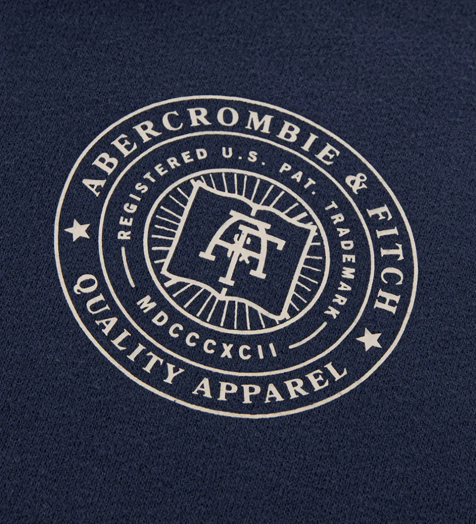 Hættetrøjer*Abercrombie & Fitch Hættetrøje - Navy Blazer m. Print