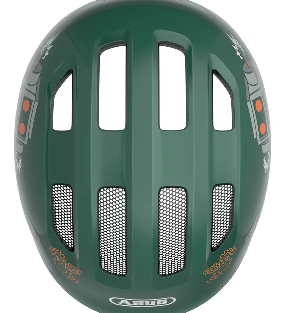 Børnesikkerhed|Cykelhjelme*Abus Cykelhjelm - Smiley 3.0 - Green Robo
