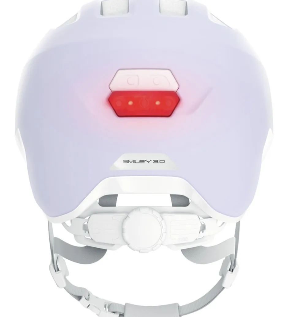 Børnesikkerhed|Cykelhjelme*Abus Cykelhjelm - Smiley 3.0 Ace Led - Pure Lavender