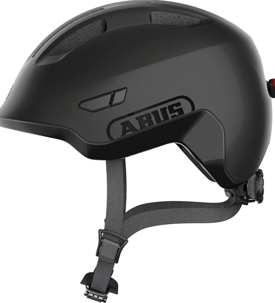 Børnesikkerhed|Cykelhjelme*Abus Cykelhjelm - Smiley 3.0 Ace Led - Velvet Black