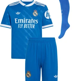 Fodboldtrøjer|Fodboldshorts*adidas Originals Fodboldsæt - Real Madrid 25/26 3. Sæt - Blue