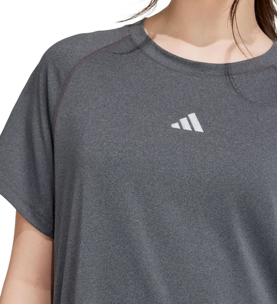 T-Shirts Og Toppe*adidas Performance T- shirt - JG Tee Lux - Grå Meleret