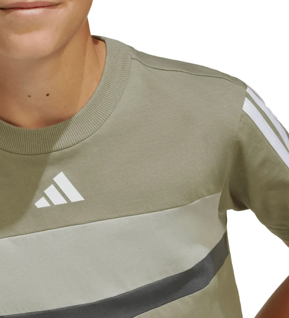 T-Shirts*adidas Performance T-Shirt - J 3S TIB T - SILPEB/METGRY/GRESIX