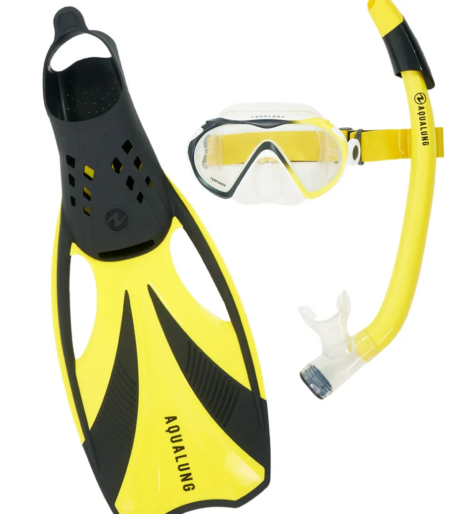 Dykkermasker|Snorkling*Aqua Lung Snorkelsæt - Adult - Compass - Black/Yellow