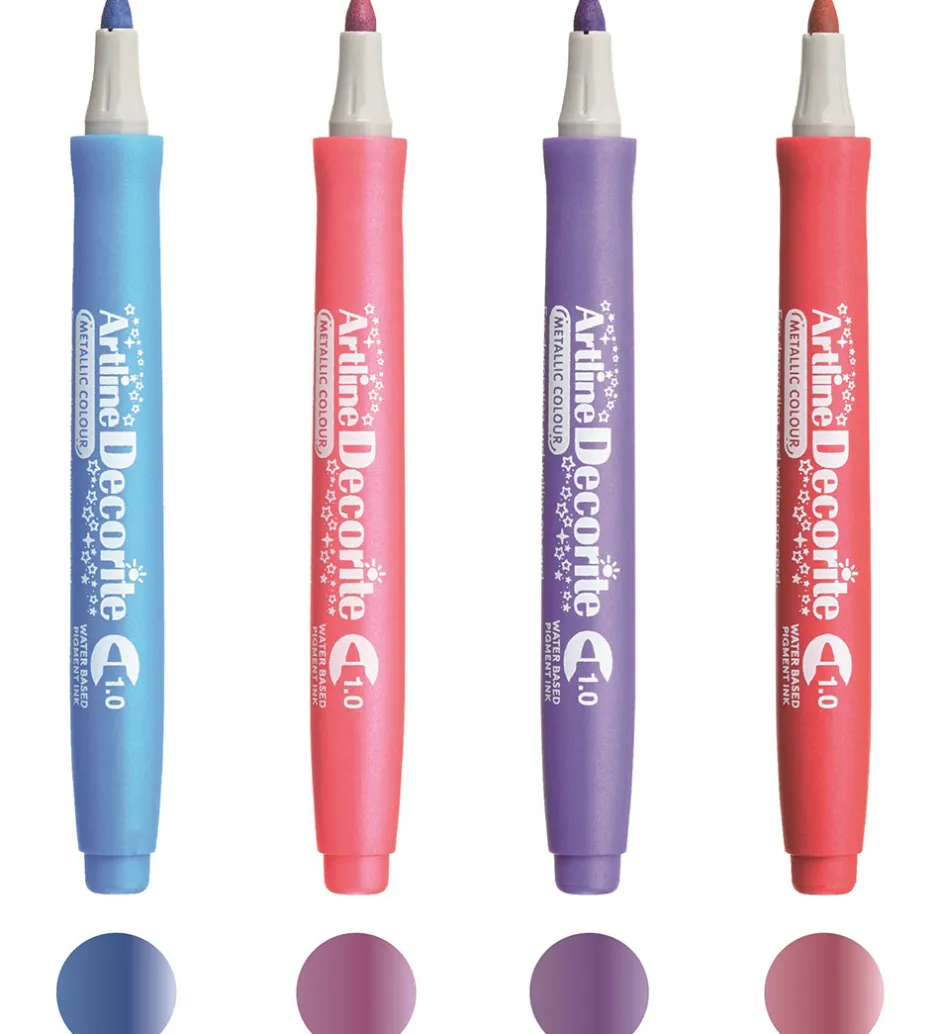 Artline Tuscher - Decorite Brush - 4 stk. - Contemporary Metalli