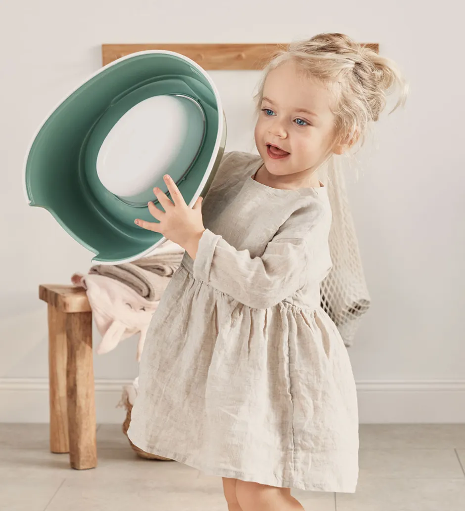 Potter Og Toilethjælp*BabyBjörn Potte - Grågrøn/Hvid