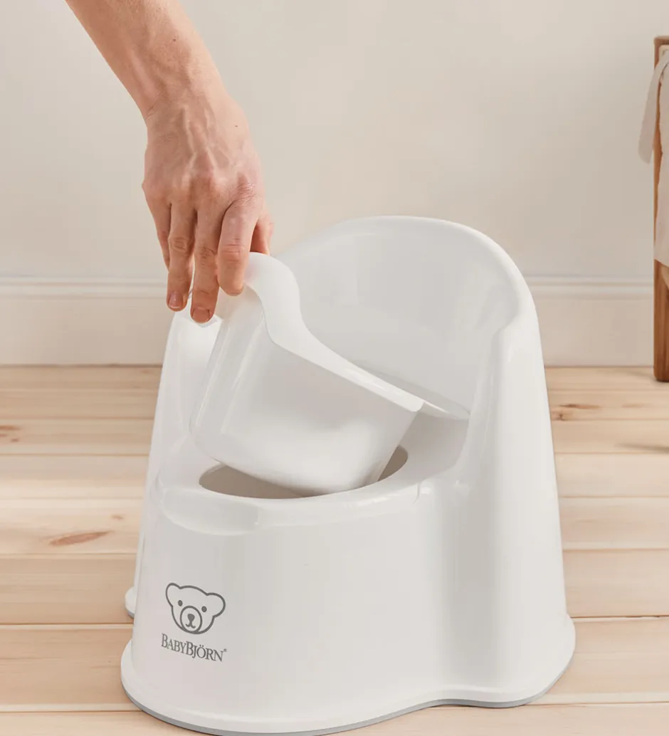 Potter Og Toilethjælp*BabyBjörn Pottestol - Hvid/Grå