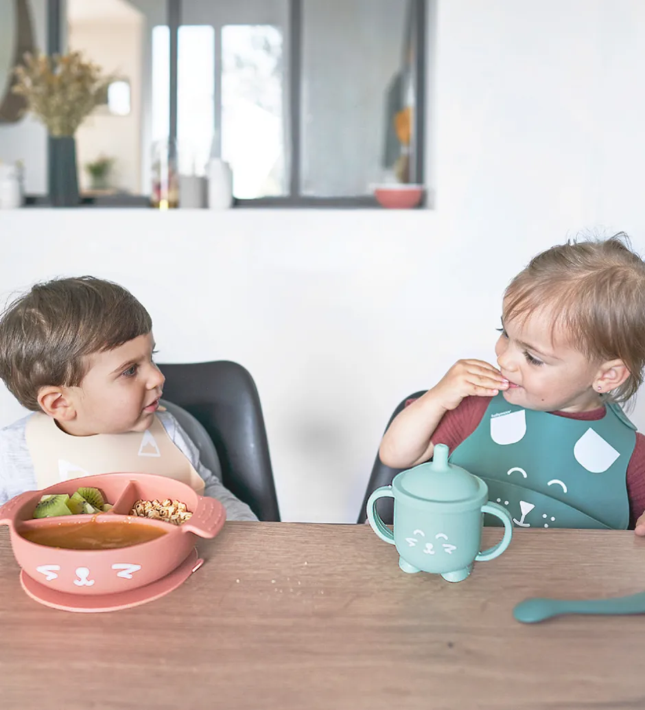 Spisesæt*Babymoov Spisesæt - 4 Dele - Learn'isy - Rose m. Print