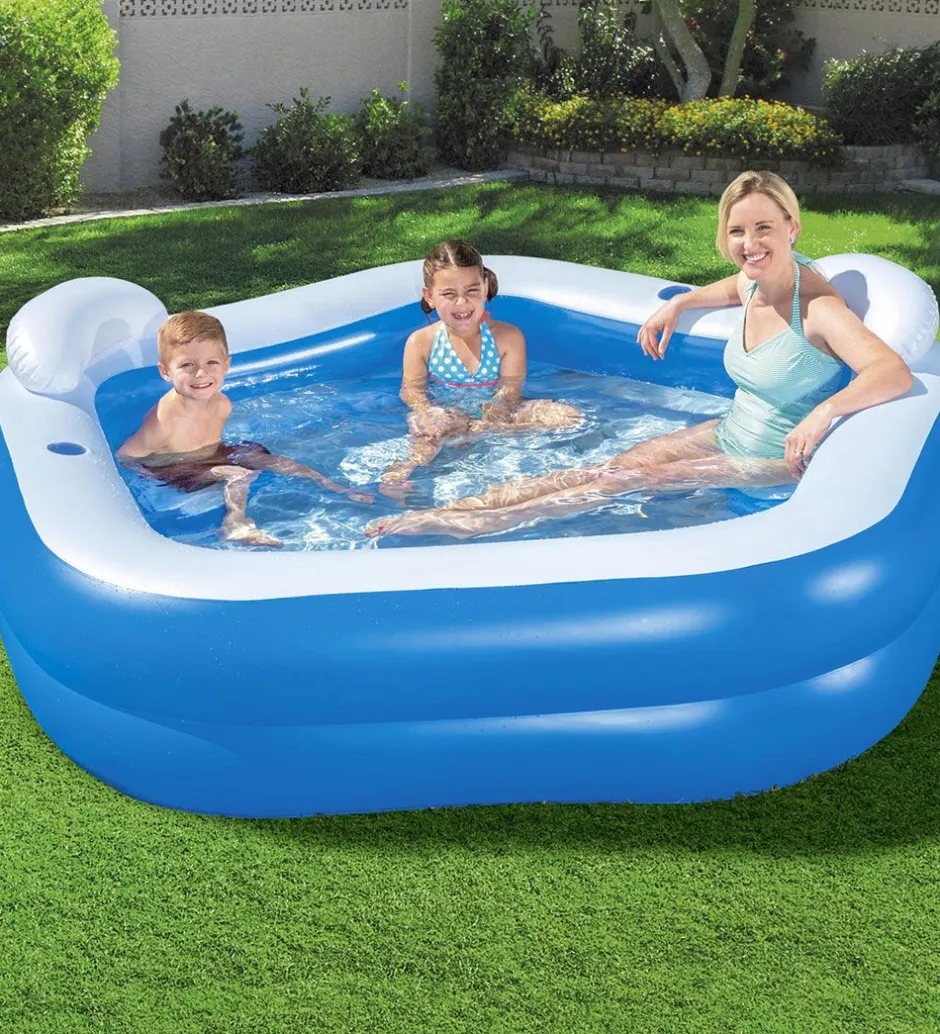 Badebassin*Bestway Oppustelig Badebassin - 213x206 cm - Family Fun