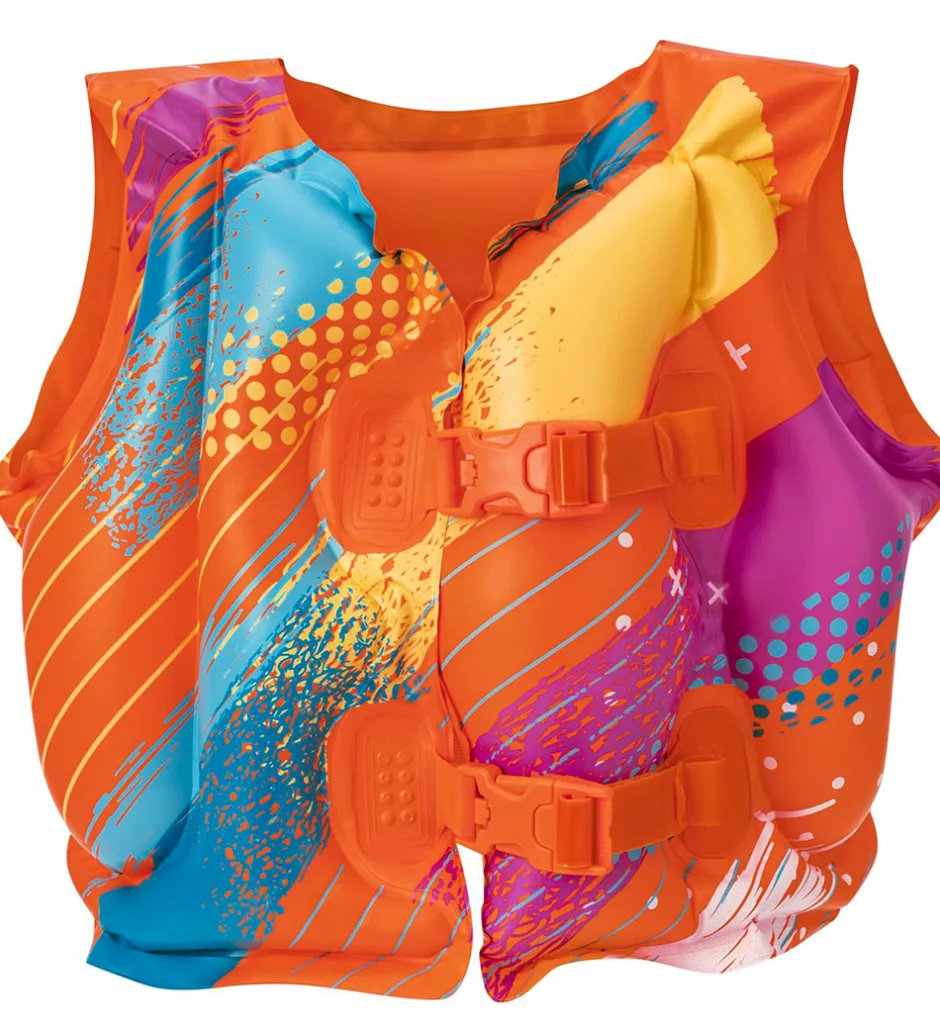 Bestway Svømmevest - 19-30 kg - Colorify - Orange m. Striber