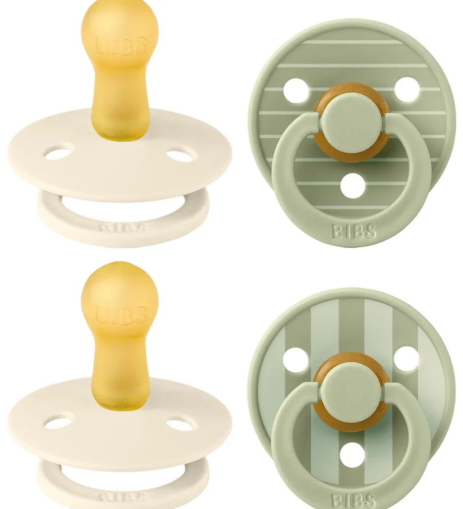 BIBS Colour Sutter - 4-pak - Str. 1 - Ivory/Vanilla/Sage