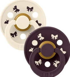 Sutter*BIBS Colour Sutter - Str. 1 - 2-pak - Holiday Bow - Ivory/Plum