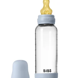 Sutteflasker|Amning*BIBS Sutteflaske - 240 ml - Glas/Naturgummi - Baby Blue