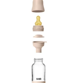 Sutteflasker|Amning*BIBS Sutteflaske - 120 ml - Glas/Naturgummi - Blush