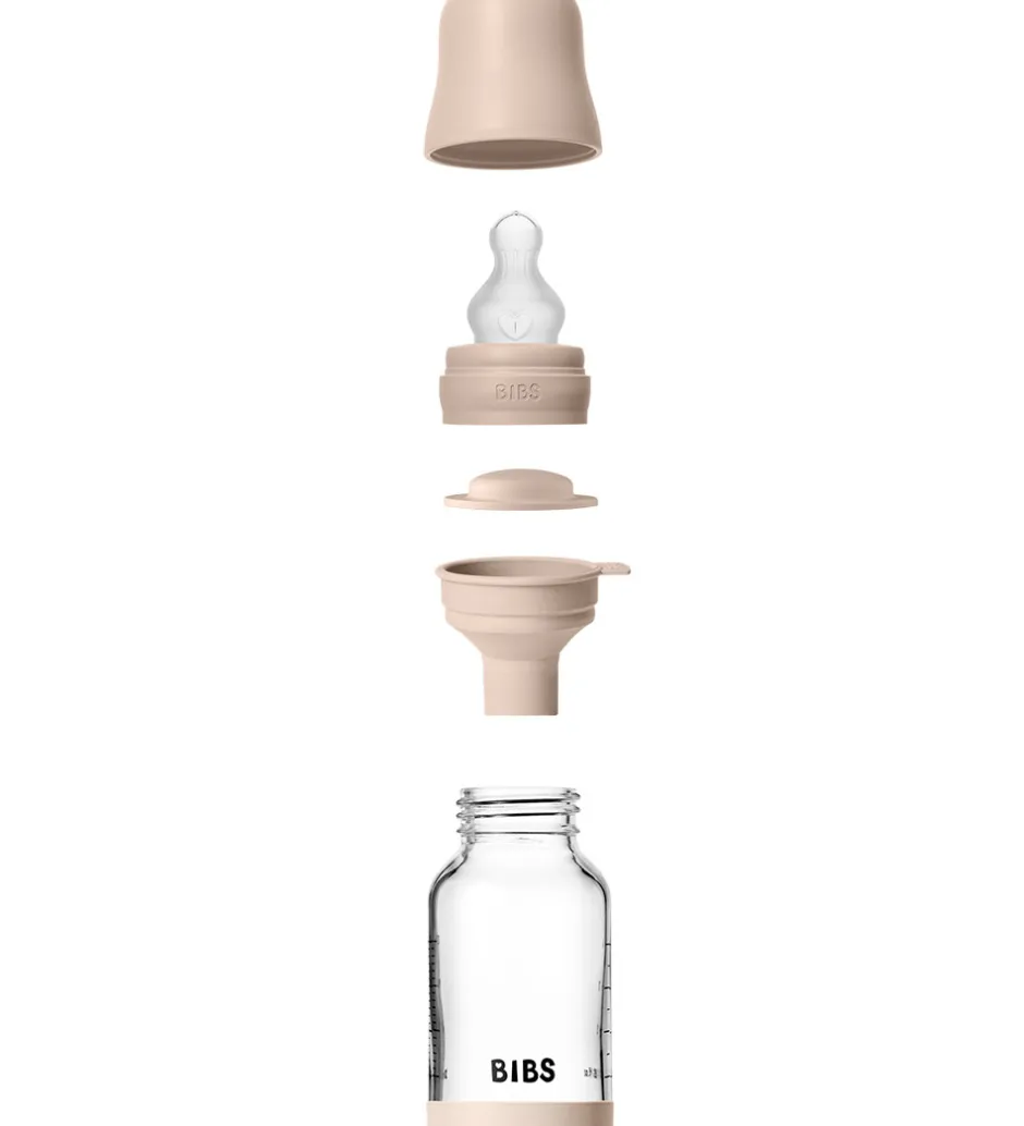 Sutteflasker|Amning*BIBS Sutteflaske - 120 ml - Glas/Silikone - Blush