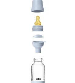 Sutteflasker|Amning*BIBS Sutteflaske - 120 ml - Glas/Naturgummi - Baby Blue