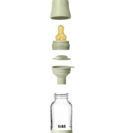BIBS Sutteflaske - 120 ml - Glas/Naturgummi - Sage