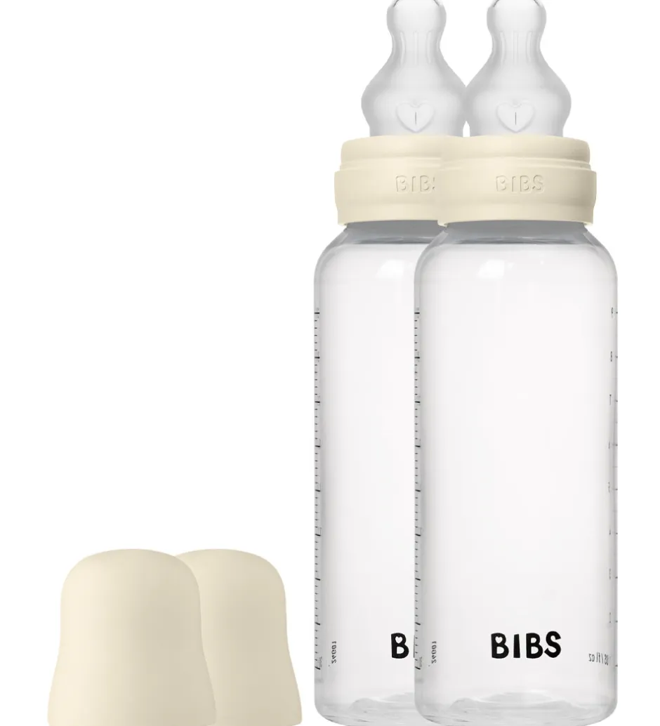 BIBS Sutteflaske - 2-pak - 270 ml - PP/Silikone - Ivory