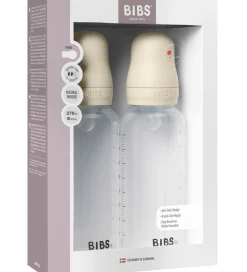 BIBS Sutteflaske - 2-pak - 270 ml - PP/Silikone - Ivory