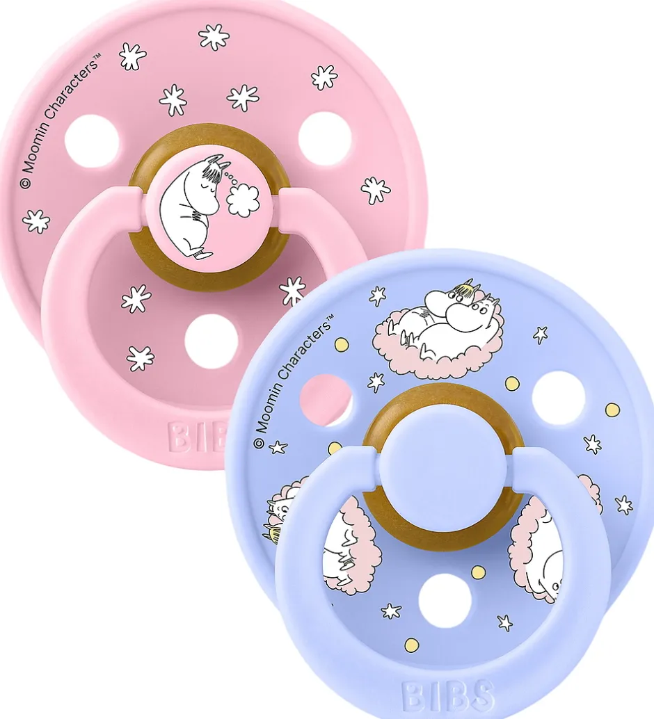 BIBS x Moomin Colour Sutter - Str. 1 - 2-pak - Baby Pink Mix