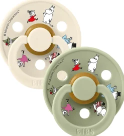 Sutter*BIBS x Moomin Colour Sutter - Str. 1 - 2-pak - Ivory Mix