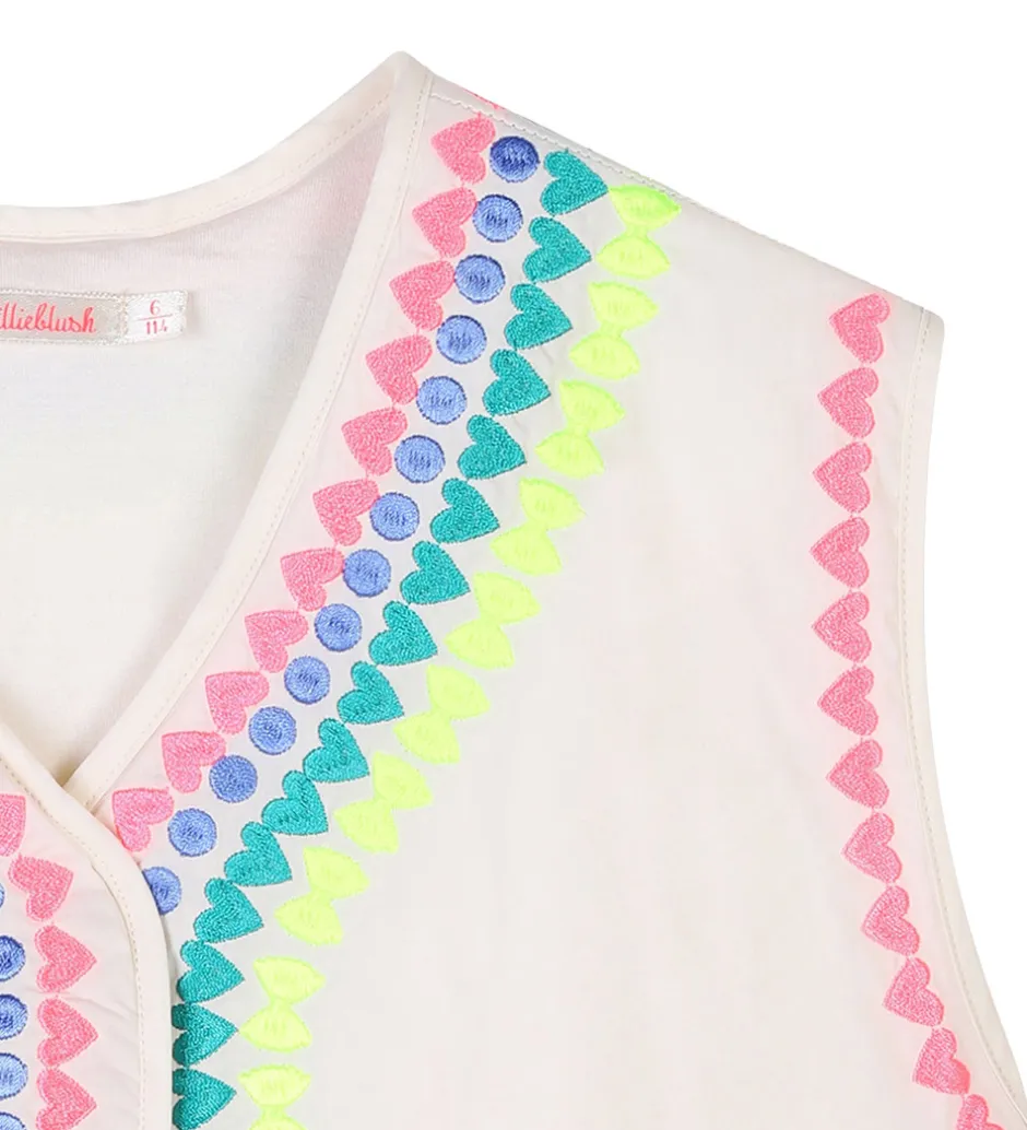 Børn Billieblush Vest - Ivory m. Neon