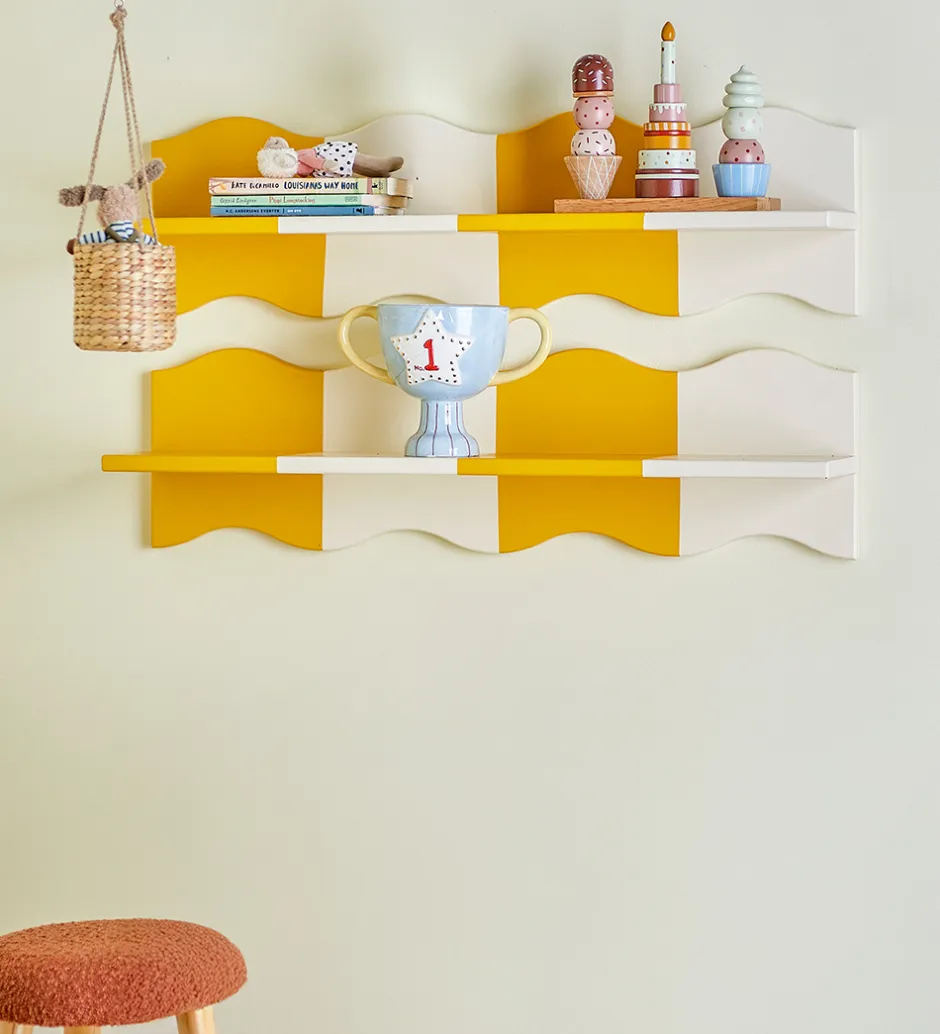 Børn Bloomingville Hylde - 80 cm - Bubbi - Gultsribet