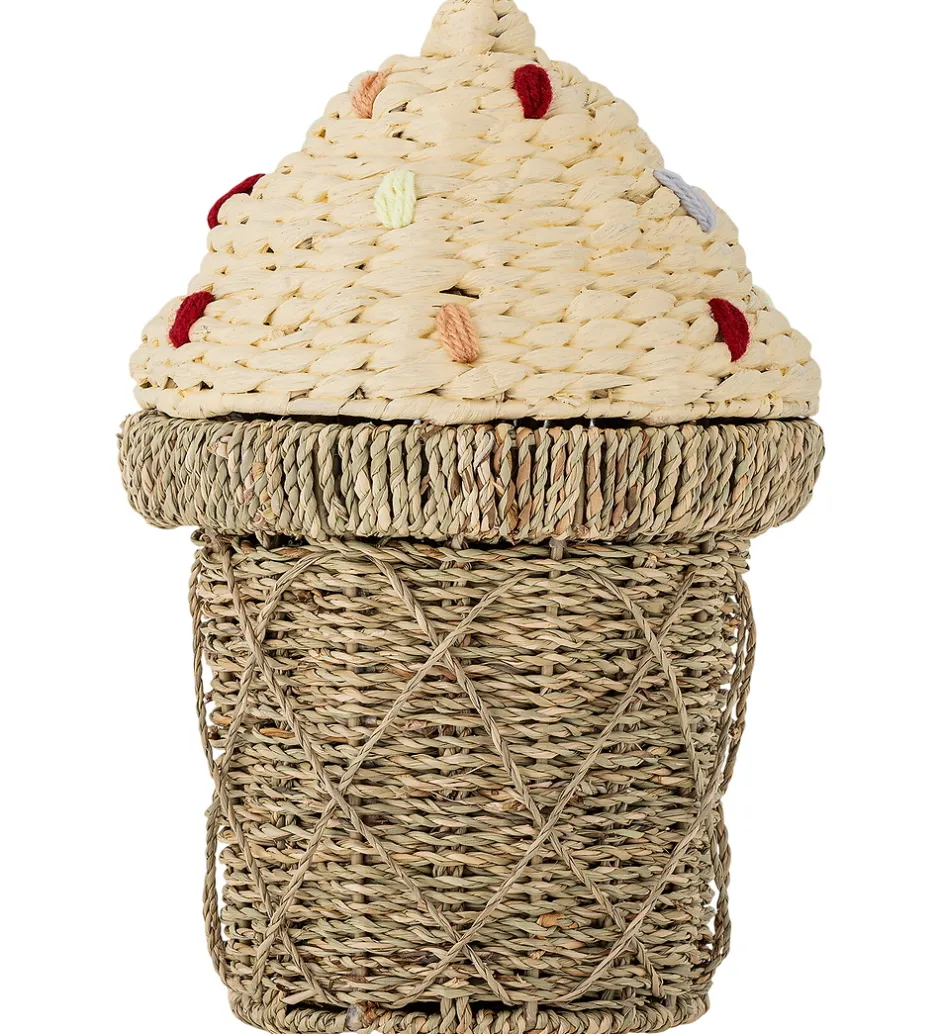 Kurve|Opbevaring*Bloomingville Kurv m. Låg - 28x41 cm - Cillie - Isvaffel