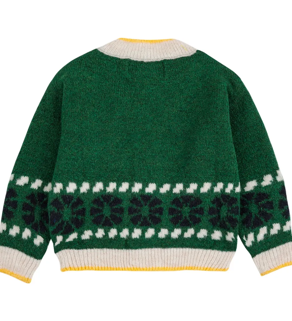 Striktrøjer*Bobo Choses Cardigan - Strik - Kaleidoscope Jacquard - Grøn