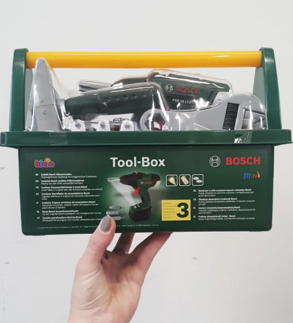Legeværktøj*Bosch Mini Værktøjskasse m. Tilbehør - Legetøj - Mørkegrøn