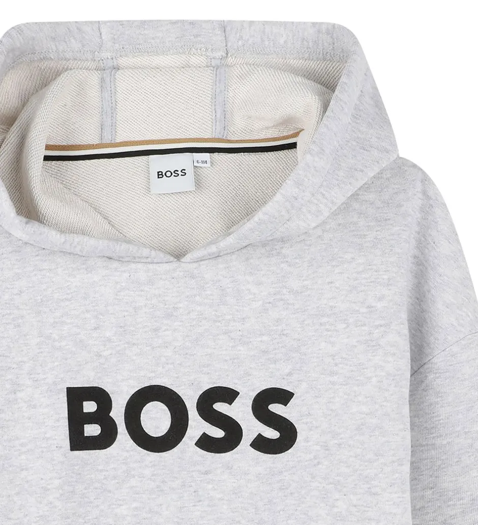 Hættetrøjer*BOSS Hættetrøje - Gråmeleret m. Logo