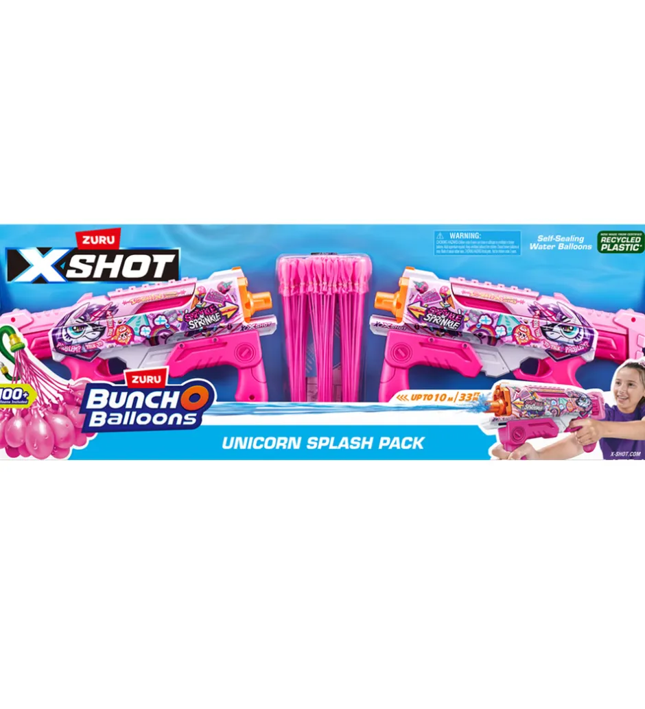 Vandleg|Udeleg Og Udendørs Legetøj*Bunch O Balloons Vandgeværer m. Vandballoner - 2-pak - Unicorn S