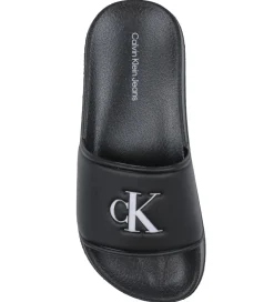 Klipklappere*Calvin Klein Badesandaler - Logo Print Pool Slide - Sort