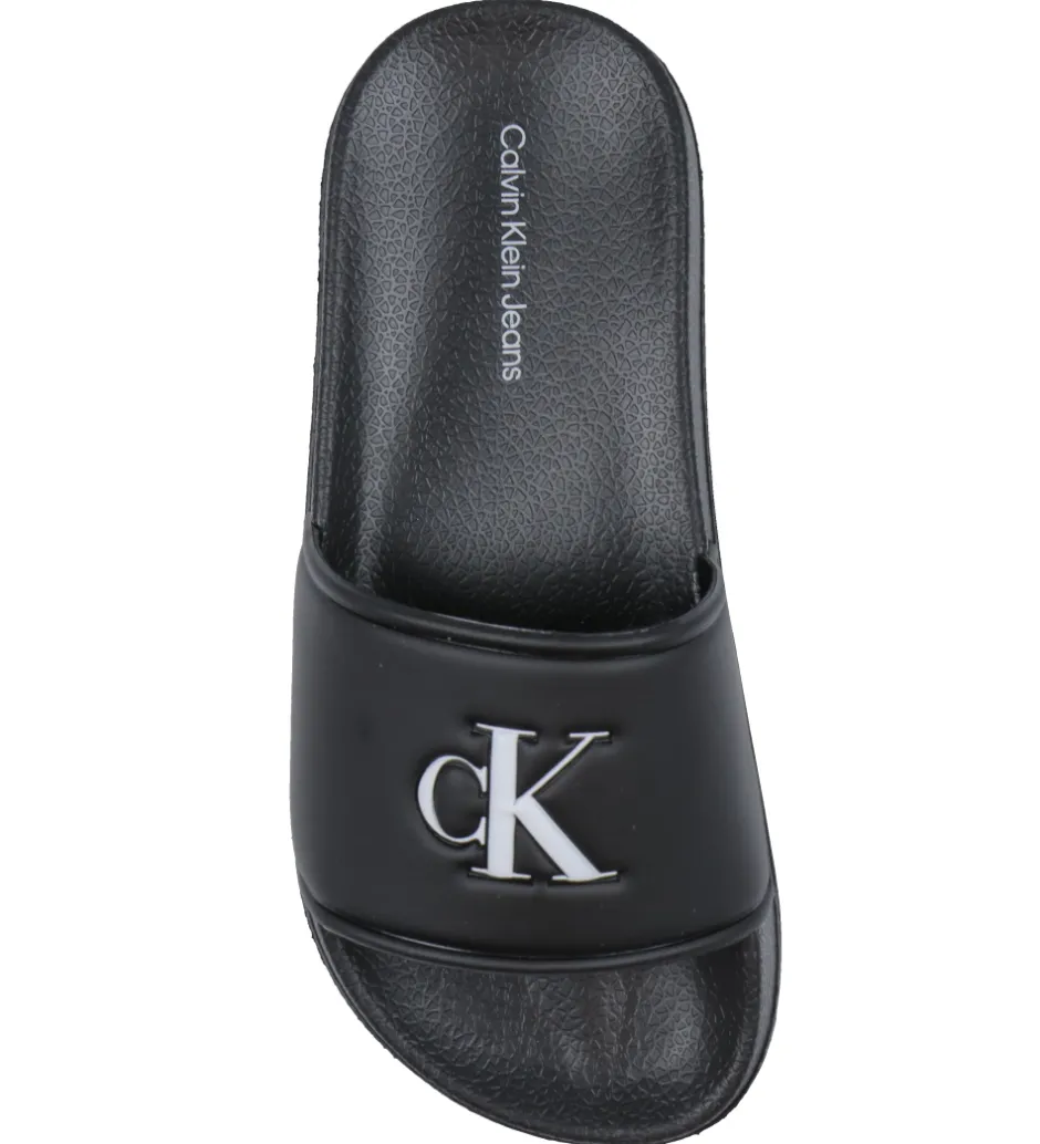 Klipklappere*Calvin Klein Badesandaler - Logo Print Pool Slide - Sort