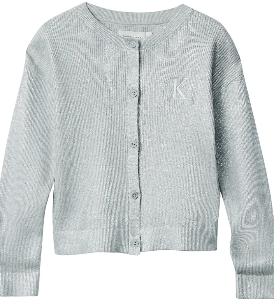 Børn Calvin Klein Cardigan - Strik - Coated - Sølv