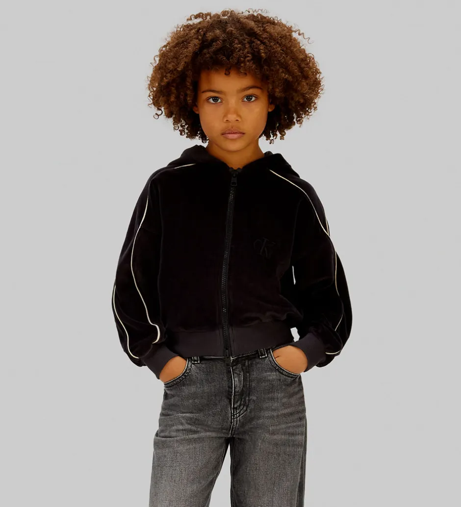 Børn Calvin Klein Cardigan - Velour - Sort