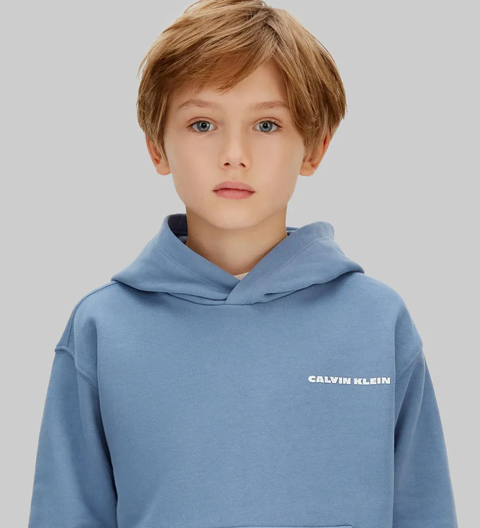 Hættetrøjer*Calvin Klein Hættetrøje - Relaxed - Satin Blue