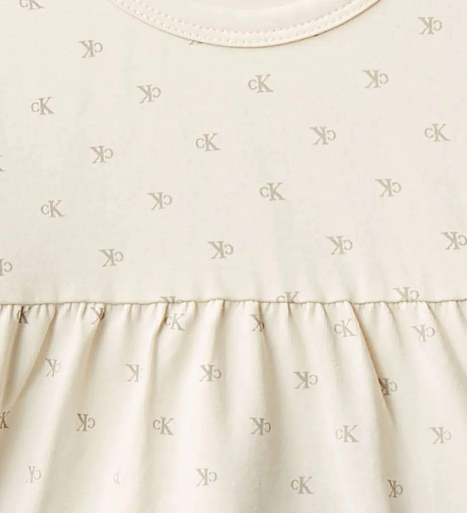 Børn Calvin Klein Sæt - Kjole/Bloomers - Monologo White