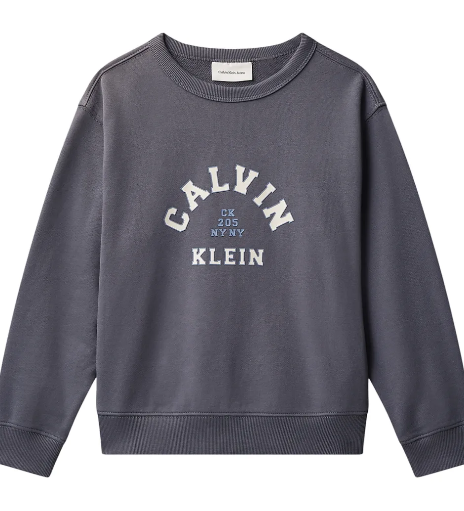 Børn Calvin Klein Sweatshirt - Varsity - Coal Grey