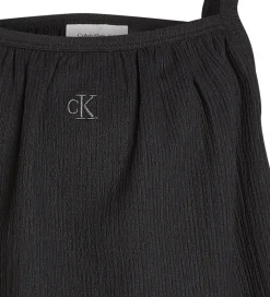Toppe*Calvin Klein Top - Rib - Crinkle Strap - Ck Black