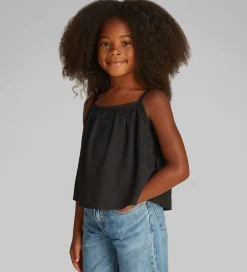 Toppe*Calvin Klein Top - Rib - Crinkle Strap - Ck Black
