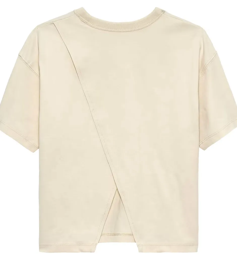 Børn Calvin Klein T-shirt - Folded Logo Label - White Gray