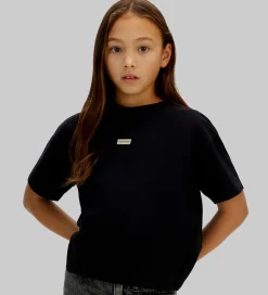 Børn Calvin Klein T-shirt - Folded Logo Label - CKBlack
