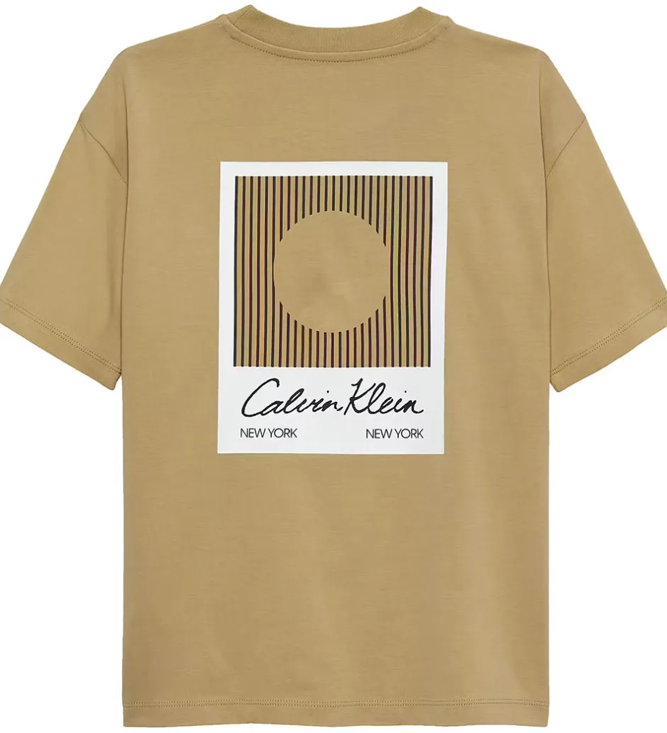 Børn Calvin Klein T-shirt - Polaroid - Sandy Beige
