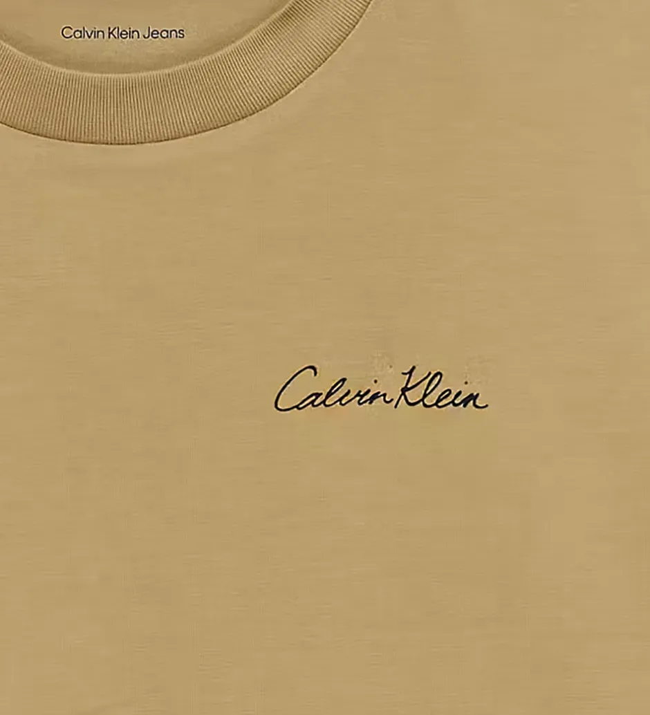 Børn Calvin Klein T-shirt - Polaroid - Sandy Beige