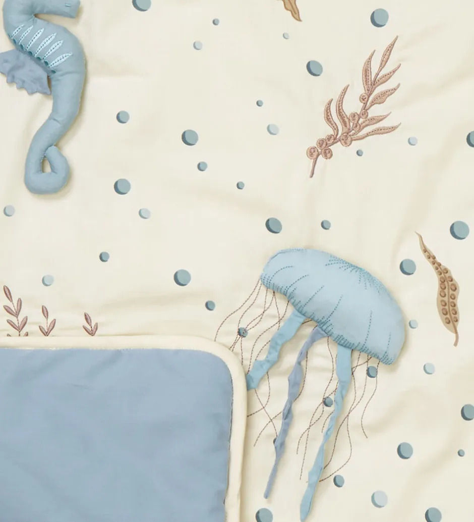 Cam Cam Aktivitetstæppe - 80x80 cm - Sea Garden