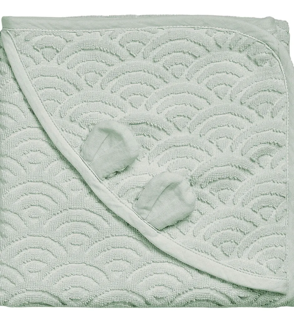 Babyhåndklæde- Og Poncho*Cam Cam Babyhåndklæde - 80x80 cm - Dusty Green m. Ører
