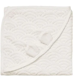 Babyhåndklæde- Og Poncho*Cam Cam Badeslag - 80x80 - Off-White m. Ører